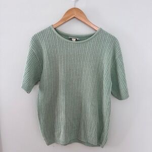 Cabin Creek Seafoam Green Knit Short Sleeve Sweater Women's Sz M
